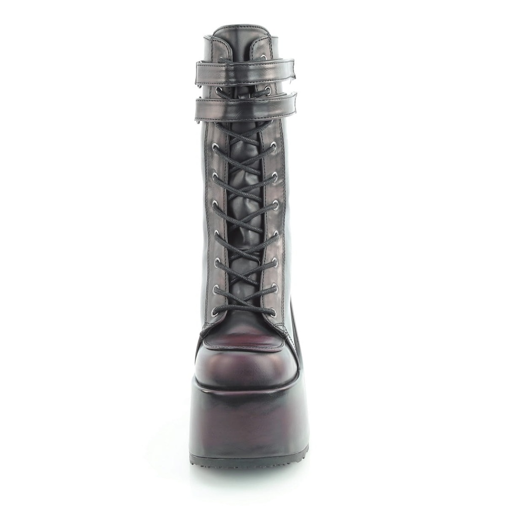 DemoniaCult - CAMEL250 Plateau Laarzen - Bordeaux rood